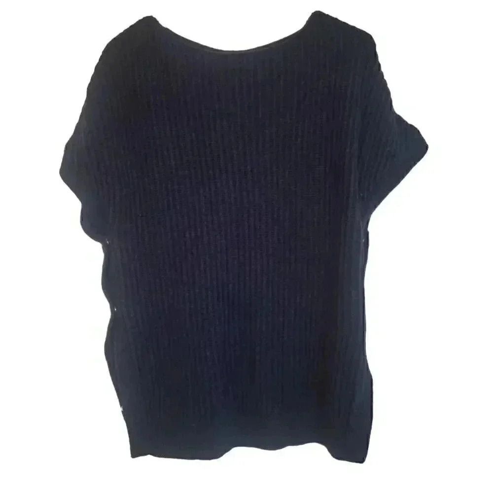 Banana Republic Women's Navy Cotton/Nylon Side Snap Sweeter - Picture 8 of 12